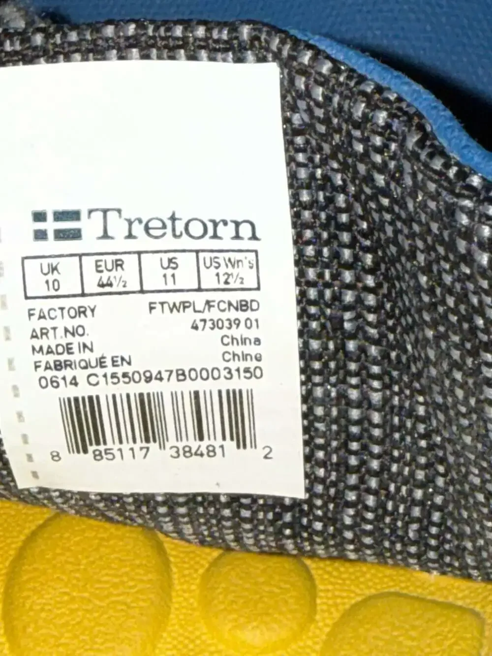 Tretorn Men's Canvas Boat Shoes with Yellow Comfort Insole